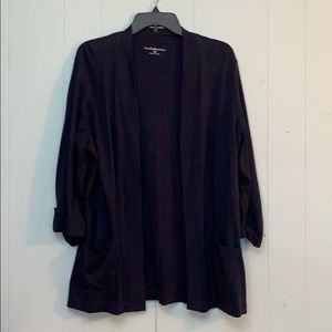 Croft & Barrow Navy Blue 3/4 Sleeve Cardigan Sz XL